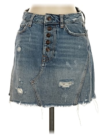 We the Free Denim Skirt (view 1)