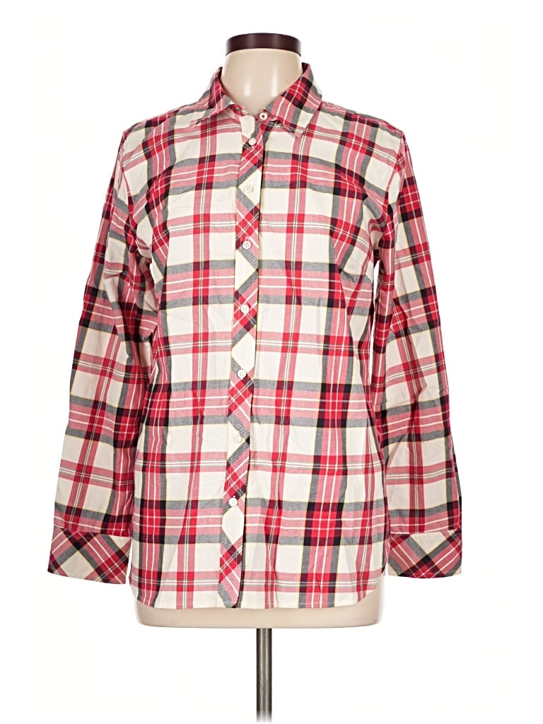 Pre-owned Talbots Long Sleeve Button Down Shirt In Red