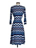 Leota Chevron-herringbone Blue Casual Dress Size S - photo 2