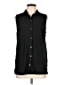Boston Proper Black Sleeveless Button-Down Shirt Size L - photo 1