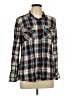Cato 100% Rayon Plaid Burgundy Long Sleeve Button-Down Shirt Size L - photo 1