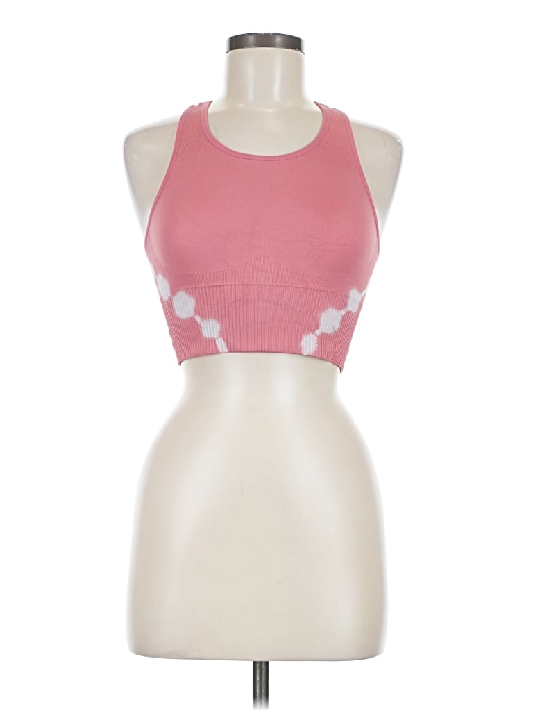 Pre-owned Zyia Active Sleeveless Top Pink Halter Neckline Tops
