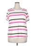Talbots Stripes Pink Short Sleeve T-Shirt Size 3X Petite - photo 1