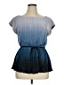 DKNY 100% Polyester Blue Short Sleeve Top Size XL - photo 1