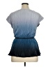 DKNY 100% Polyester Blue Short Sleeve Top Size XL - photo 2