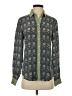 Joe Fresh Paisley Green Long Sleeve Button-Down Shirt Size S - photo 1