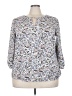 Collective Concepts 100% Polyester Floral Blue 3/4 Sleeve Blouse Size 2X - photo 1