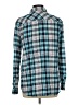 Cato 100% Cotton Plaid Teal Long Sleeve Button-Down Shirt Size L - photo 2