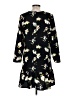 Halogen 100% Polyester Floral Black Casual Dress Size M - photo 2