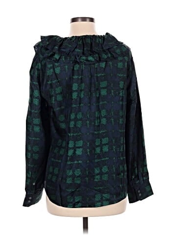 J.Crew Collection Long Sleeve Silk Top (view 2)