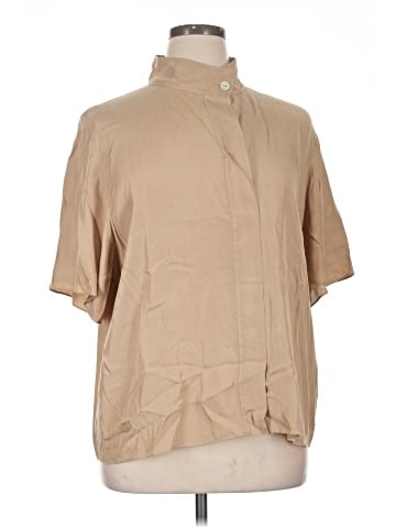 Vince. Short Sleeve Silk Top (view 1)