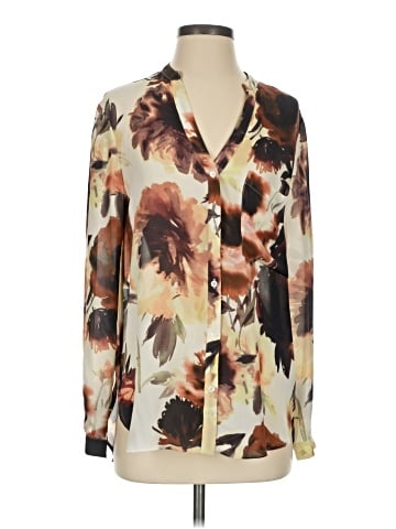 Haute Hippie Long Sleeve Silk Top (view 1)