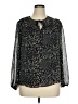 Lush 100% Polyester Black Long Sleeve Blouse Size XL - photo 1