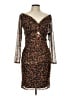 Guess Animal Print Brown Cocktail Dress Size 12 - photo 1