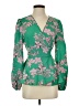 Shein Green Long Sleeve Blouse Size 4 - photo 1
