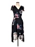 DKNY 100% Polyester Floral Black Cocktail Dress Size 10 - photo 1