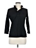J. McLaughlin Black 3/4 Sleeve Button-Down Shirt Size M - photo 1