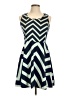 Xhilaration Chevron-herringbone Blue Casual Dress Size L - photo 1