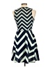 Xhilaration Chevron-herringbone Blue Casual Dress Size L - photo 2