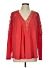 Free People Red Long Sleeve Blouse Size L - photo 1
