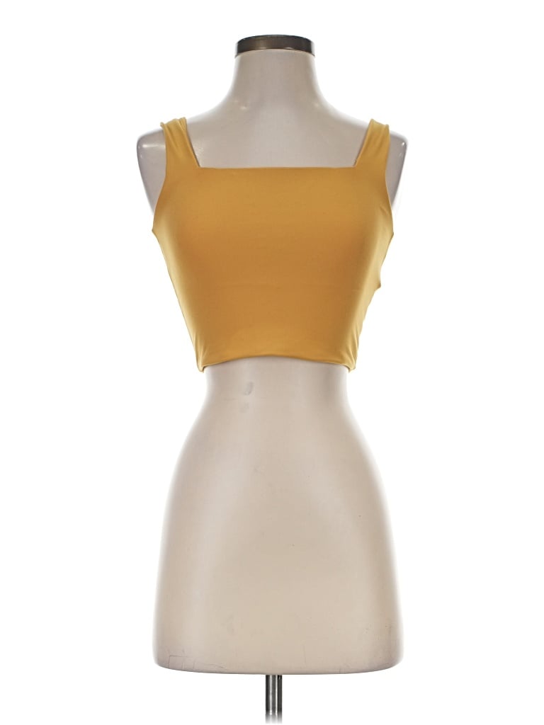 Pre-owned Ypb Sleeveless Top Yellow Sweetheart Neckline Tops