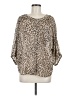 Ann Taylor LOFT 100% Polyester Animal Print Tan 3/4 Sleeve Blouse Size M - photo 1