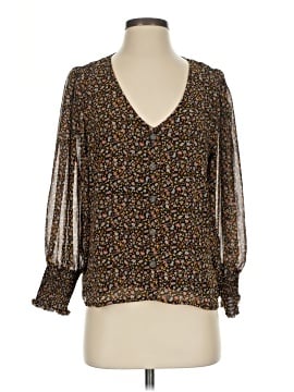 Madewell (Re)sourced Georgette Smocked-Cuff Button-Front Shirt in Folktale Paisley