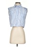 MNG Stripes Blue Sleeveless Button-Down Shirt Size 2 - photo 1