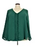 Torrid 100% Polyester Green Long Sleeve Blouse Size 4X Plus (4) - photo 1