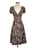 BCBGMAXAZRIA Animal Print Ivory Brown Cocktail Dress Size XS - photo 1