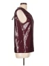 Halston 100% Polyester Burgundy Sleeveless Blouse Size L - photo 4
