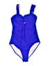 Vimpunec Solid Blue One Piece Swimsuit Size L - photo 1