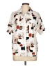 Assorted Brands Print Ivory Short Sleeve Button-Down Shirt Size L (estimated) - photo 1