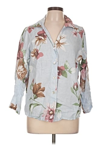 Unbranded 3/4 Sleeve Button-Down Shirt (view 1)