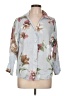 Unbranded 100% Linen Floral Gray 3/4 Sleeve Button-Down Shirt Size L - photo 1