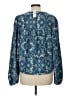 Ann Taylor LOFT Blue Long Sleeve Blouse Size L - photo 2