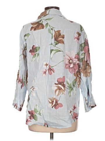 Unbranded 3/4 Sleeve Button-Down Shirt (view 2)