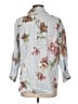 Unbranded 100% Linen Floral Gray 3/4 Sleeve Button-Down Shirt Size L - photo 2