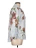 Unbranded 100% Linen Floral Gray 3/4 Sleeve Button-Down Shirt Size L - photo 4