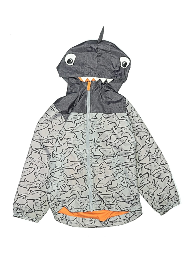 Pre-owned Oshkosh B'gosh Kids' Windbreaker Jacket In Gray