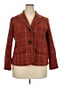 Talbots 100% Wool Plaid Red Brown Wool Blazer Size 18W - photo 1