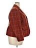 Talbots 100% Wool Plaid Red Brown Wool Blazer Size 18W - photo 4