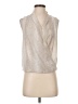 H&M 100% Polyester Silver Sleeveless Blouse Size 2 - photo 1