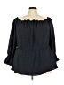 Lane Bryant 100% Polyester Black 3/4 Sleeve Blouse Size 26 - 28 Plus - photo 1