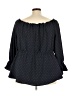 Lane Bryant 100% Polyester Black 3/4 Sleeve Blouse Size 26 - 28 Plus - photo 2