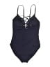 Nautica Solid Blue One Piece Swimsuit Size L - photo 2