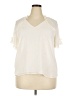 1.State 100% Polyester Ivory Short Sleeve Blouse Size XXL - photo 1