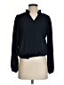 Ann Taylor LOFT Outlet 100% Polyester Blue Black Long Sleeve Blouse Size XS - photo 1