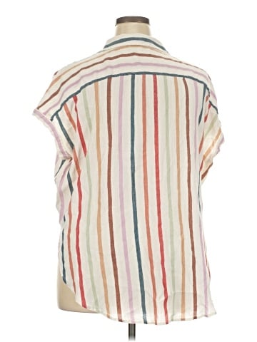 Madewell Gauze Central Tunic Shirt in Rainbow Stripe (view 2)