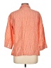 Chico's 100% Linen Stripes Orange 3/4 Sleeve Button-Down Shirt Size Lg (2) - photo 2